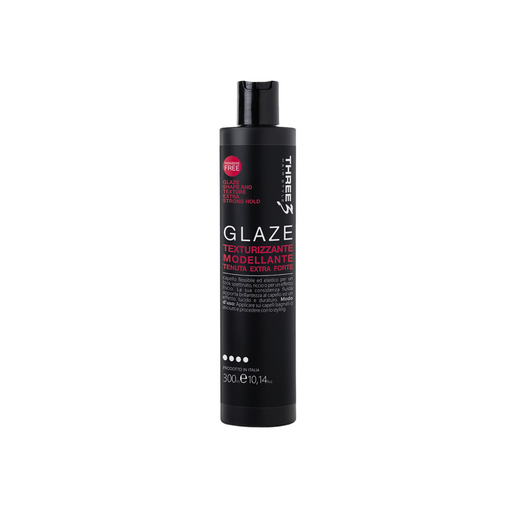 Three hair care's modelling and texturizing glaze to create any style