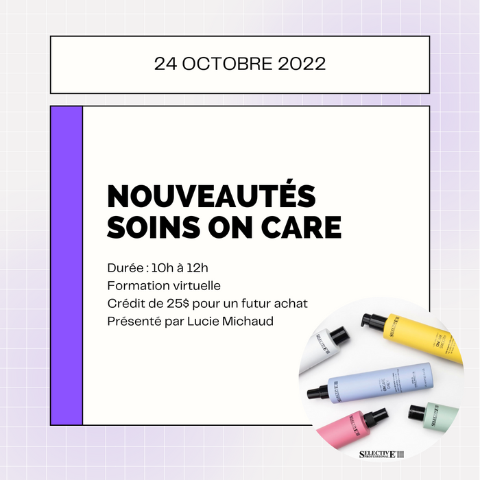 Formation - Découverte nouveautés soins OnCare - Français/French