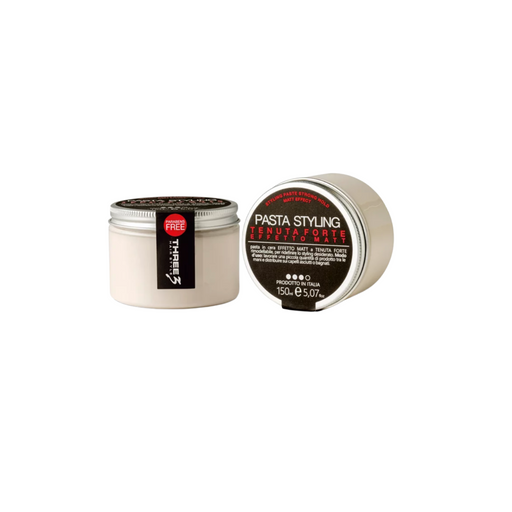 Three hair care's matte effect styling paste for a strong hold